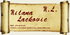 Milana Lacković vizit kartica